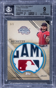 2019 Topps Pro Debut “Jumbo Patches” Black Parallel #JPRBB Bo Bichette Game-Worn Patch Card (1/1) – BGS MINT 9